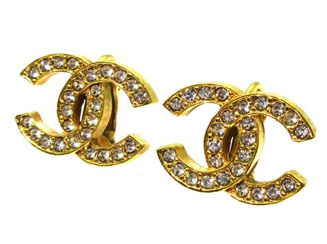 chanel earrings cc logo gold|authentic chanel earrings cc.